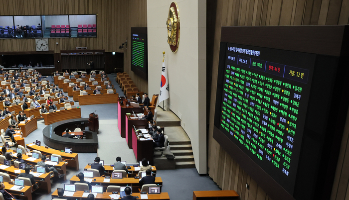 21일 국회 본회의 현장. 연합뉴스