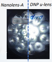 콘텍의 나노 렌즈 어레이(NLA)와 기존 마이크로 렌즈 어레이(MLA) 비교. 〈자료 콘텍〉