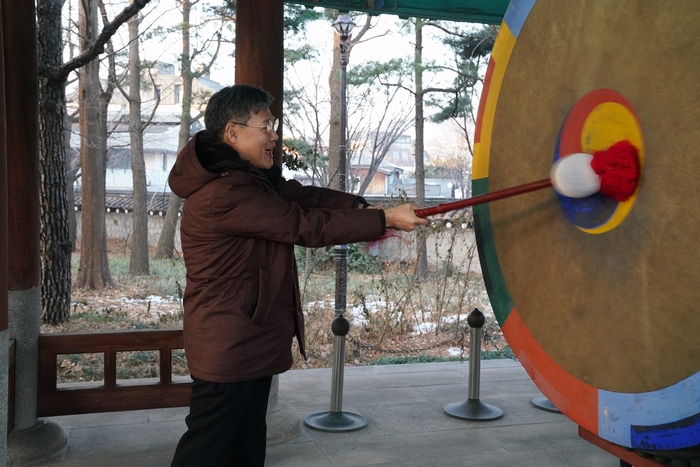 정문헌 종로구청장이 2023년 새해 해맞이 행사에 참여하고 있다. 사진=종로구