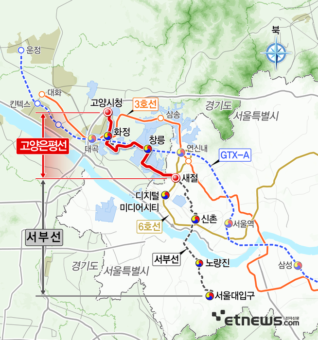 고양은평선 위치도