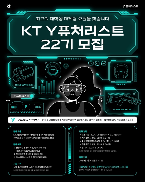 KT Y퓨처리스트 22기 모집공고 포스터