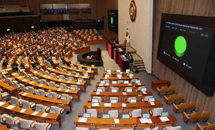 9일 국회 본회의 현장. 연합뉴스.