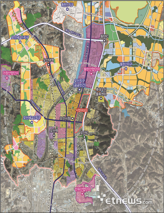 오산시 운암뜰 AI시티 도시개발사업 위치도
