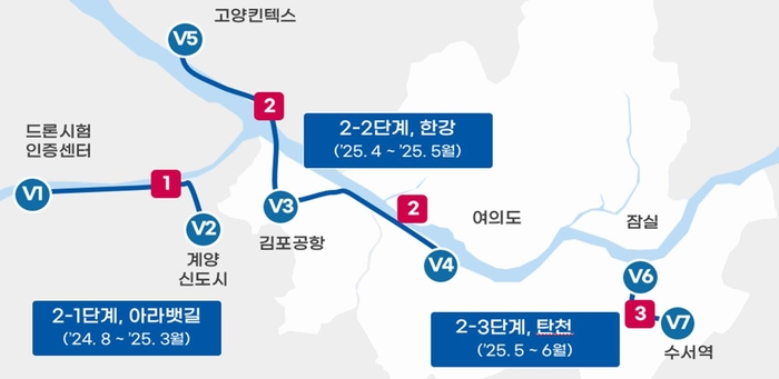 UAM 실증노선.(자료=국토교통부)