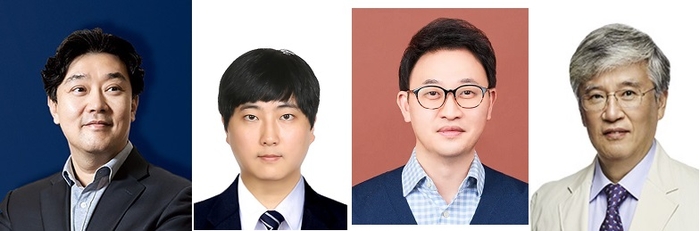 국내 연구팀이 홍합과 누에고치를 사용해 나노섬유 접착 지혈제를 개발했다. 왼쪽부터 차형준 포스텍 교수, 이재윤 박사, 주계일 이화연대 교수, 이종원 가톨릭의대 서울성모병원 교수.