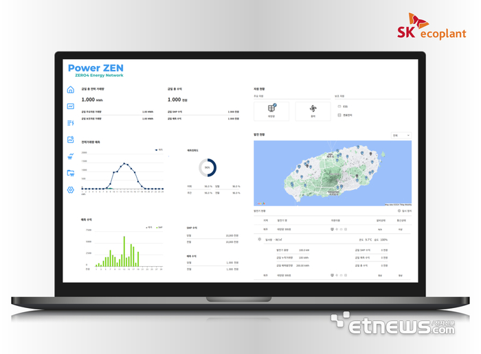 SK에코플랜트가 지난해 런칭한 가상발전소(VPP) 서비스 플랫폼 파워젠 예시화면