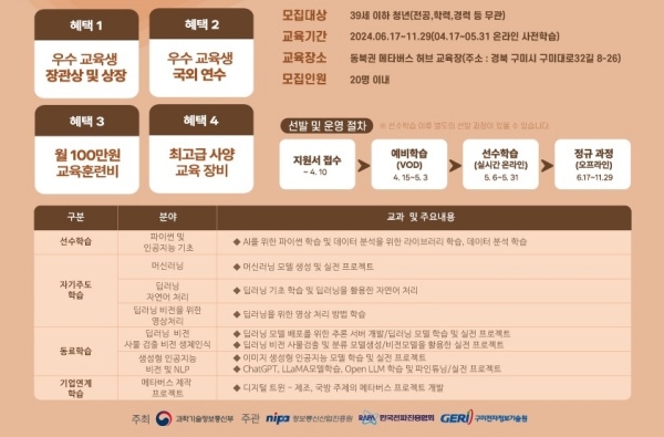 구미전자정보기술원, 인공지능 분야 메타버스 아카데미 3기 교육생 참가모집