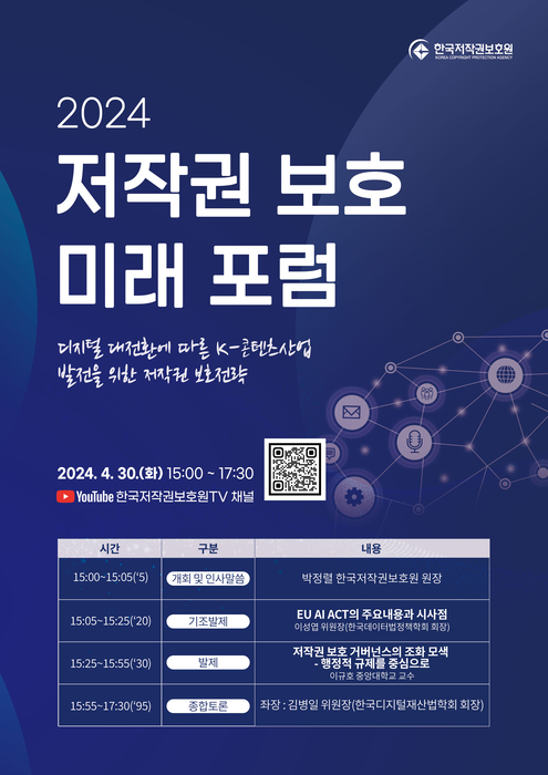 한국저작권보호원, 2024 저작권 보호 미래 포럼 개최