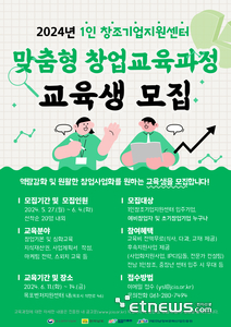 전남정보문화산업진흥원 1인창조기업지원센터 맞춤형 창업교육과정 교육생 모집 포스터.