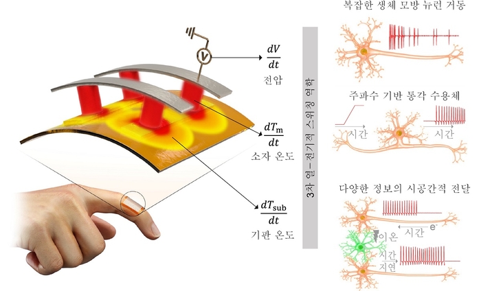 동적 열 상호작용이 가능한 유연한 기판에 통합된 NbO₂ 기반의 모트 전이 소자.