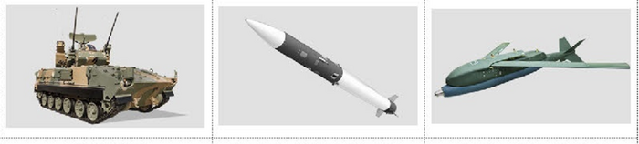 경북도가 산업혁신기반 구축사업 공모에 선정돼 올해부터 2028년까지 100억원의 국비를 지원받아 방위산업용 시스템 반도체 국산화 및 공급망 강화에 나선다. 왼쪽부터 복합대공화기, 장거리급 지대공 유도무기, 중거리 공대지 유도무기 [출처:LIG넥스원 홈페이지]