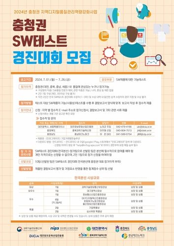 대전정보문화산업진흥원, 충청권 SW테스트 경진대회 개최