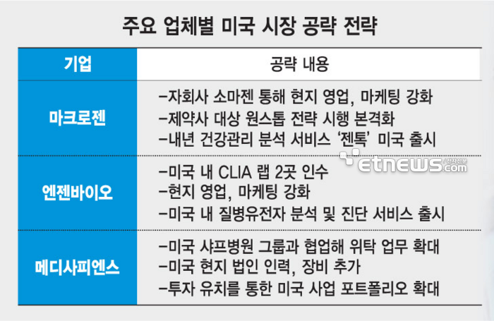 주요 업체별 미국 시장 공략 전략