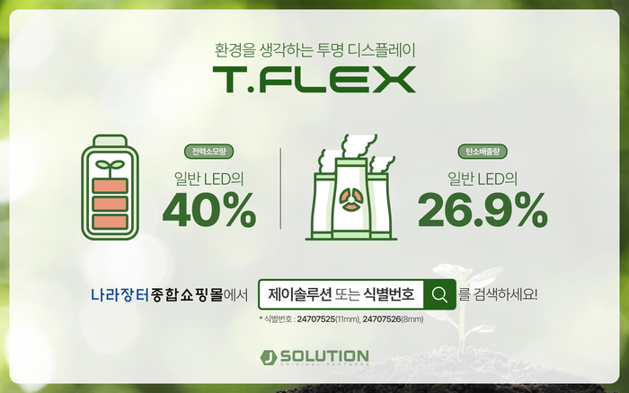 'T.FLEX' 투명LED 전력소모량 및 탄소배출량 절감 효과(제공:제이솔루션)