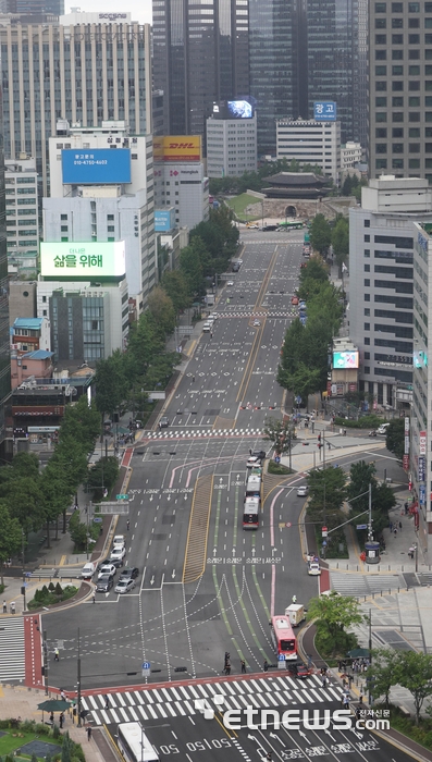 차량 통제된 세종대로