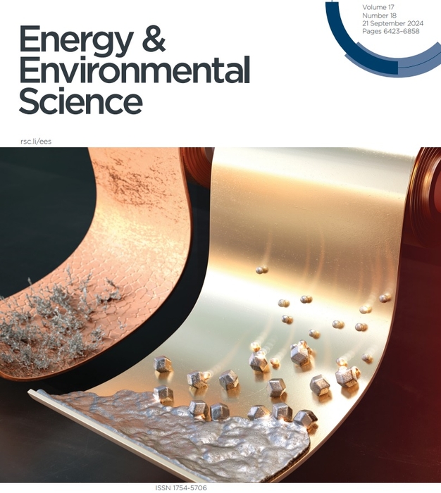 연구 성과가 실린 '에너지와 환경과학(Energy & Environmental Science)' 속표지 이미지.