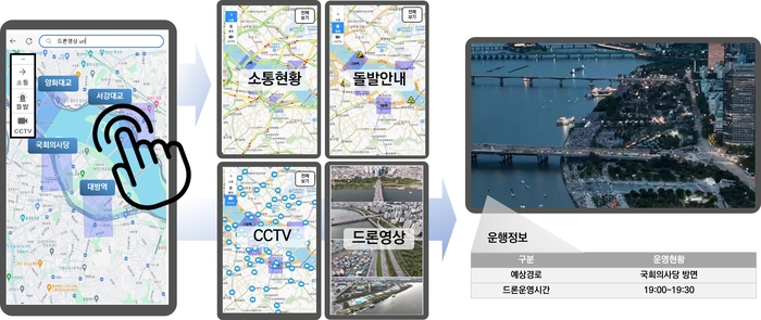 서울시 모바일용 TMB(드론) 활용 모습 예시. 자료=서울시 제공