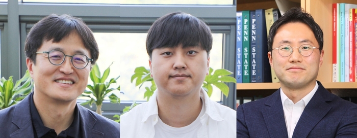 왼쪽부터 박치영 DGIST 에너지공학과 교수,최경현 석박사통합과정생, 최우혁 인하대학교 고분자공학과 교수