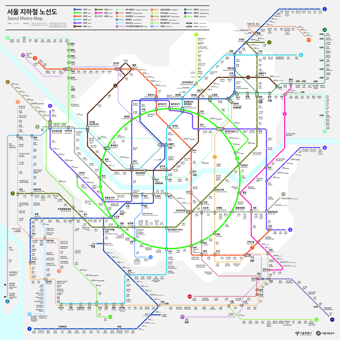 서울시 신형 서울 지하철 노선도