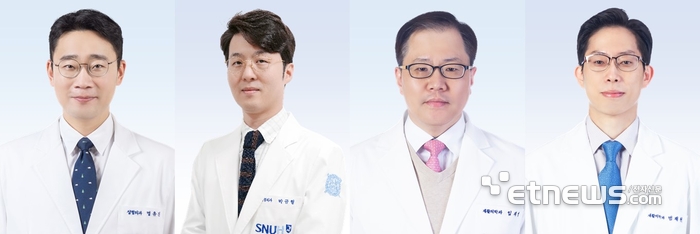 분당서울대병원 림프부종센터 성형외과 명유진(왼쪽부터), 박규형 교수, 재활의학과 임재영, 범재원 교수