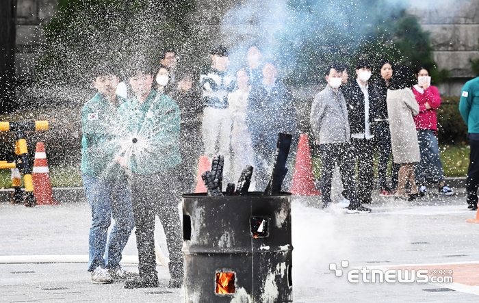 실전같은 소화전 분사 실습