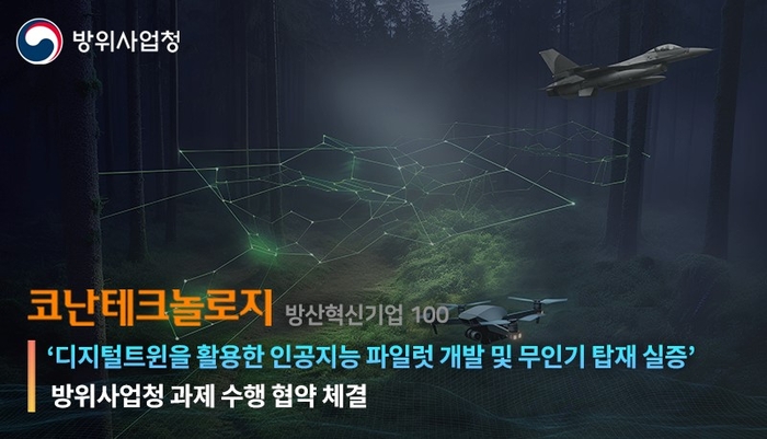 코난테크놀로지가 방위사업청과 국방기술진흥연구소가 공모한 '디지털트윈을 활용한 인공지능 파일럿 개발 및 무인기 탑재 실증' 과제의 수행 기업으로 선정, 지난 31일 협약을 체결했다. [사진=코난테크놀로지 제공]