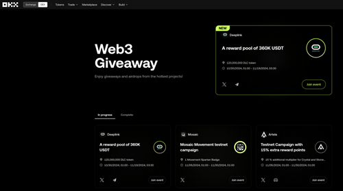 딥링크, OKX와 글로벌 에어드랍 이벤트로 Web3 게임 시장 공략 강화