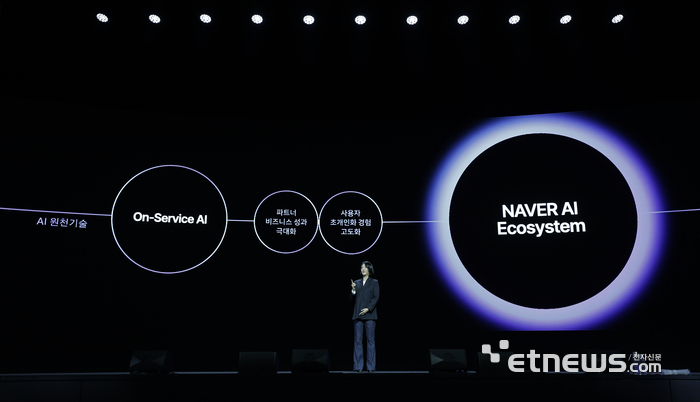네이버 '단24'에서 키노트 강연하는 최수연 네이버 대표