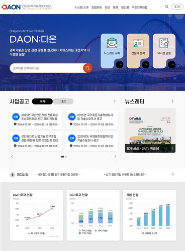 대전시, 과학기술정보서비스 'DAON'과 KISTI 'ScienceOn' 연계 체계 구축