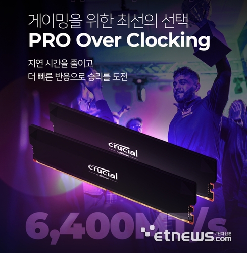 대원씨티에스, '마이크론 크루셜 DDR5-6400 Pro 오버클러킹 게이밍 메모리' 출시