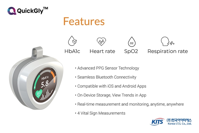 비침습 당뇨 진단 솔루션 'QuickGly'의 제품 특징. 사진=Korea I.T.S