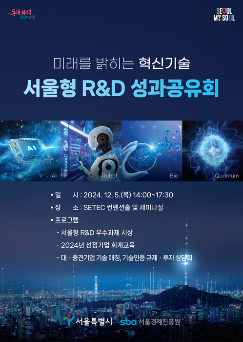 '2024년 서울형 연구개발(R&D) 성과공유회' 포스터