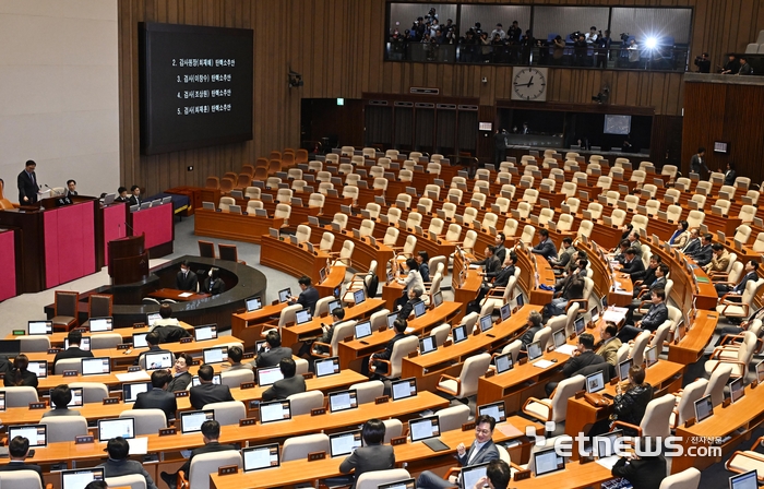 감사원장-검사 탄핵소추안 국회 본회의 통과