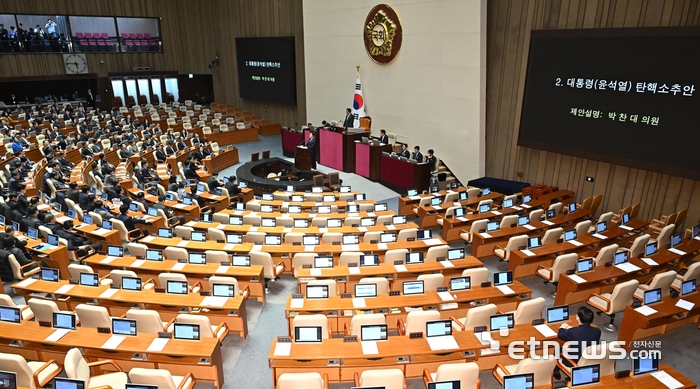 尹 탄핵안 표결 앞두고 본회의장에 남은 안철수 의원