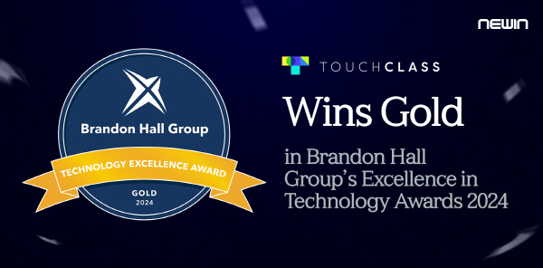 뉴인의 터치클래스가 Brandon Hall Group 주관의 Excellence Awards에서 금메달을 수상했다. 사진=터치클래스