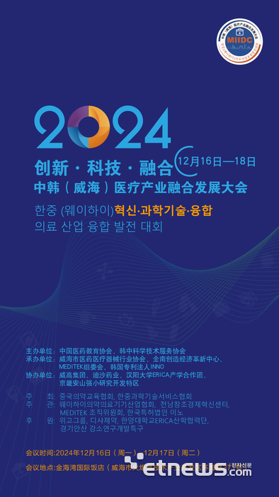 '2024 한중(웨이하이) 의료산업 융합발전대회' 개최 포스터. (사진=한중과학기술서비스협회)