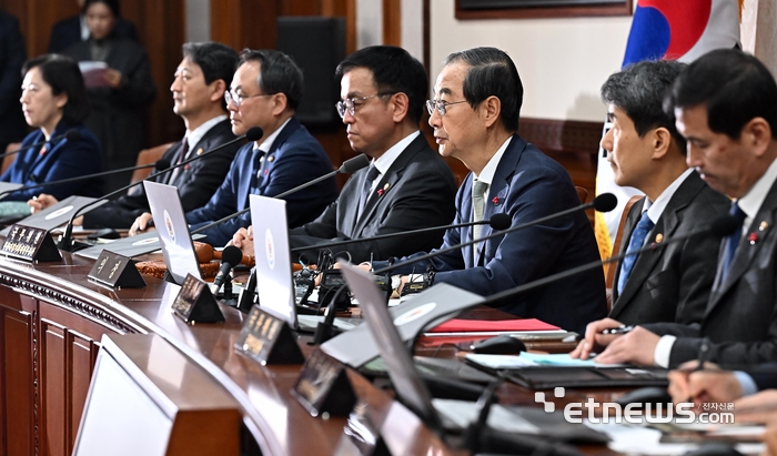 임시국무회의 주재하는 한덕수 권한대행