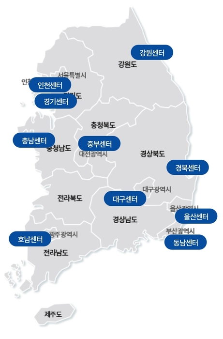 전국 지역정보보호클러스터 현황.