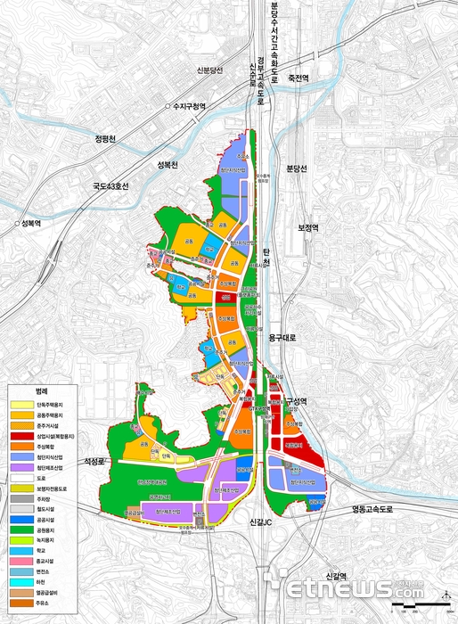 경기용인플랫폼시티 토지 이용 계획도.