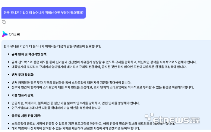 원AI가 제시한 한국 유니콘 기업 확대 방안