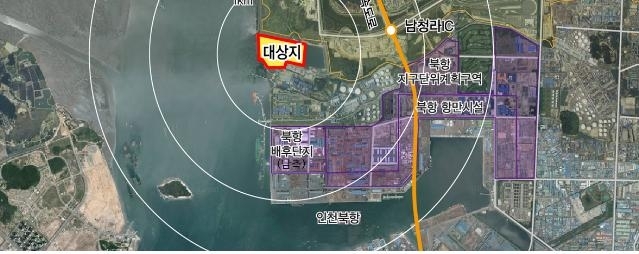 인천 북항 배후단지 위치도.