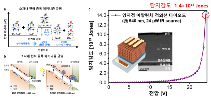 양자점 소재·소자에서의 '아발란체 전하 증폭' 메커니즘 개요