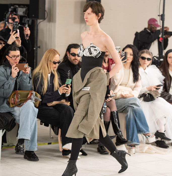 Checkered Blazer Skirt(Beige)