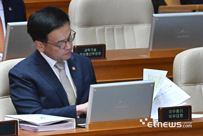 질의 자료 살피는 최상목 대통령 권한대행
