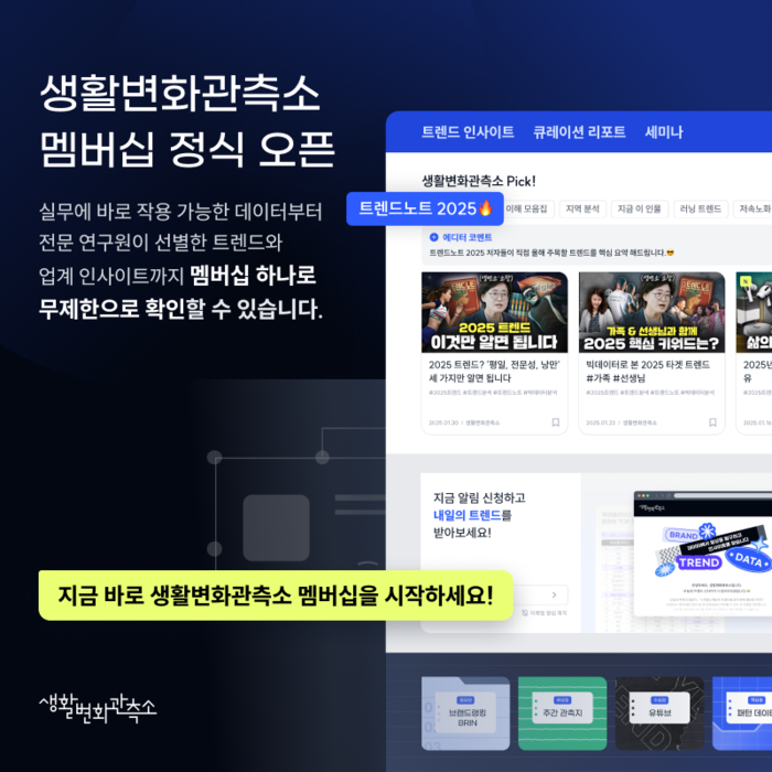 바이브컴퍼니가 자사 트렌드 연구소 '생활변화관측소'의 구독형 멤버십 서비스를 출시했다. [사진=바이브컴퍼니 제공]