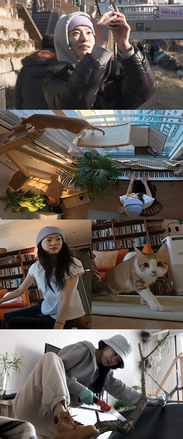 '나혼산' 옥자연, 창가서 피아노→ 거실서 톱질 '예측불가'