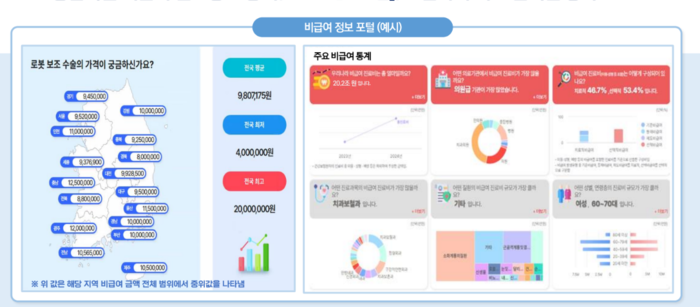 국민건강보험공단이 추진하는 비급여 종합 진료정보 공개 서비스 예시(자료=국민건강보험공단)