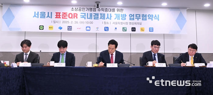 서울시 표준QR 국내결제사 개방 업무협약식 서명