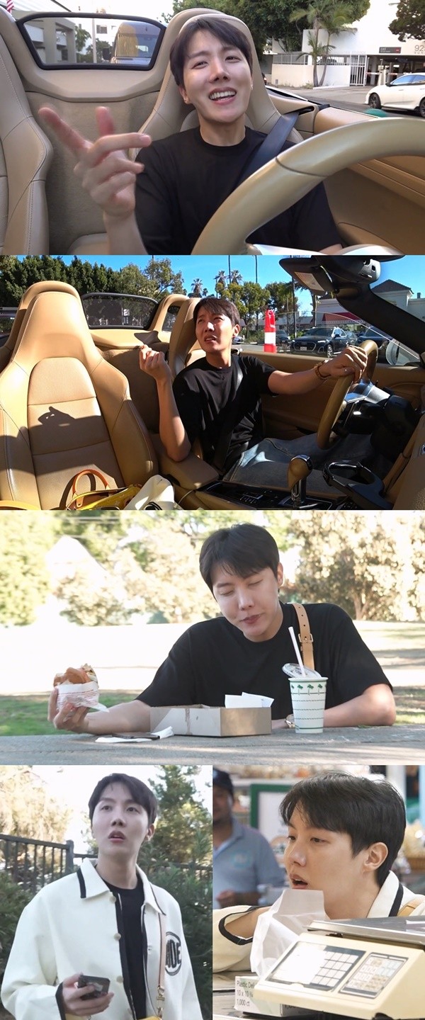 '나혼산' BTS 제이홉, 오픈카 타고 첫 '드라이브 스루' 도전