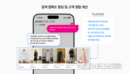 플래티어 AI CX사업단의 생성형 AI 검색 서비스.